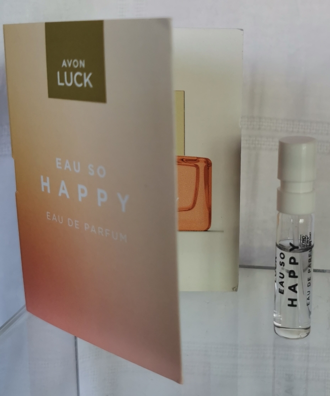 AVON Luck EdP so HAPPY / Karte mit Sprühprobe